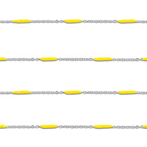 Stainless Steel - Rostfrei Stahl Schmuckzubeh&ouml;r Gliederkette L&auml;nglich Silver-yellow