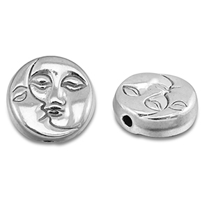 Stainless Steel - Rostfrei Stahl Perlen Mond & Sonne Silver