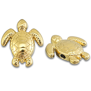 Stainless Steel - Rostfrei Stahl Perlen Schildkr&ouml;te Gold