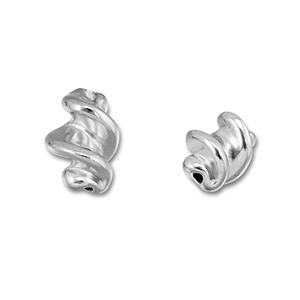 Stainless Steel - Rostfrei Stahl Perlen Twisted Silver