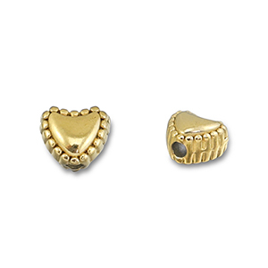 Stainless Steel - Rostfrei Stahl Perlen Herz Gold