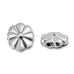 Stainless Steel - Rostfrei Stahl Perlen Blume Silver