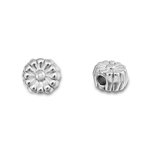 Stainless Steel - Rostfrei Stahl Perlen Blume Silver