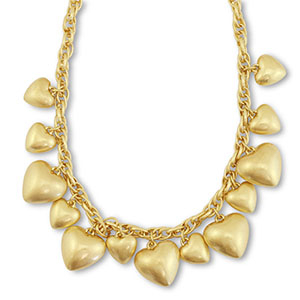Statement Gliederkette Verdreht mit Herzen Gold