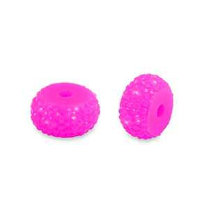 Resin Perlen Rondell 8mm Magenta pink