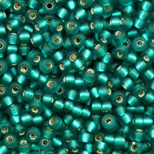 Miyuki Rocailles 8/0 Silverlined matte teal green 8-2425F