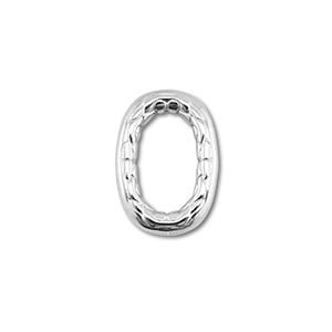 Stainless Steel - Rostfrei Stahl Schmuckzubeh&ouml;r Zwischenst&uuml;ck Oval Silver
