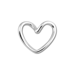 Stainless Steel - Rostfrei Stahl Schmuckzubeh&ouml;r Zwischenst&uuml;ck Herz Silver