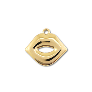 Stainless Steel - Rostfrei Stahl Anh&auml;nger Kiss Gold