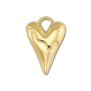 Stainless Steel - Rostfrei Stahl Anh&auml;nger Herz Gold