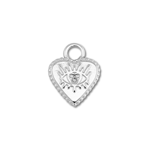 Stainless Steel - Rostfrei Stahl Anh&auml;nger Herz mit Auge der Vorsehung Silver