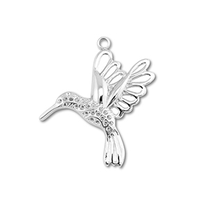 Stainless Steel - Rostfrei Stahl Anh&auml;nger Kolibri Silver