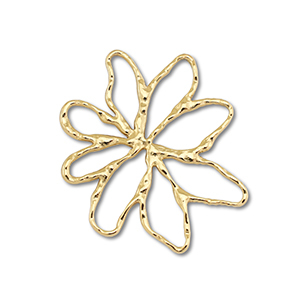 Stainless Steel - Rostfrei Stahl Anh&auml;nger / Zwischenst&uuml;ck Blume Gold