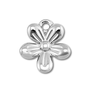 Stainless Steel - Rostfrei Stahl Anh&auml;nger Blume Silver