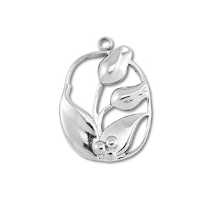 Stainless Steel - Rostfrei Stahl Anh&auml;nger Tulpen Silver