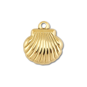 Stainless Steel - Rostfrei Stahl Anh&auml;nger Muschel Gold