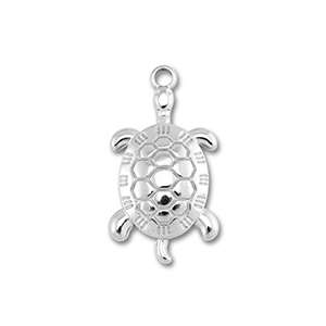 Stainless Steel - Rostfrei Stahl Anh&auml;nger Schildkr&ouml;te Silver