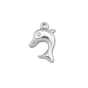 Stainless Steel - Rostfrei Stahl Anh&auml;nger Delfin Silver