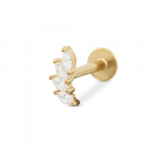 Ohrpiercing aus Stainless Steel - Rostfreiem Stahl Blatt Gold