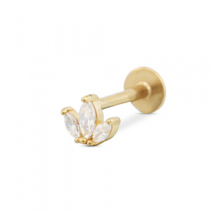 Ohrpiercing aus Stainless Steel - Rostfreiem Stahl Blatt Gold