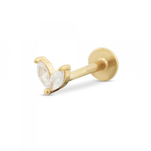 Ohrpiercing aus Stainless Steel - Rostfreiem Stahl Blatt Gold