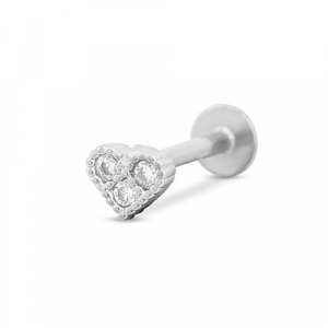 Ohrpiercing aus Stainless Steel - Rostfreiem Stahl Herz Silver