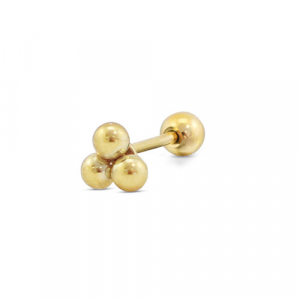 Ohrpiercing aus Stainless Steel - Rostfreiem Stahl mit Kugeln Gold