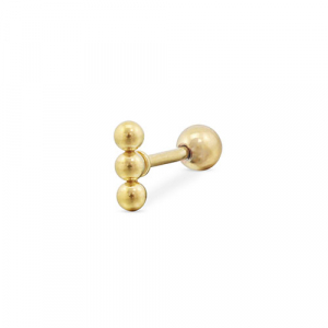 Ohrpiercing aus Stainless Steel - Rostfreiem Stahl mit Kugeln Gold