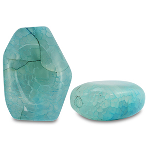 Naturstein Perlen Chalcedon Irregular Light blue