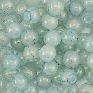 6 mm Glasperlen mit Glitzer Greenish grey-gold
