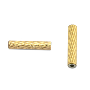 Stainless Steel - Rostfrei Stahl Perlen Tube 10mm Gold