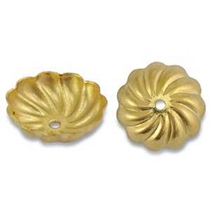 Stainless Steel - Rostfrei Stahl Schmuckzubeh&ouml;r Perlenkappe Blume Gold