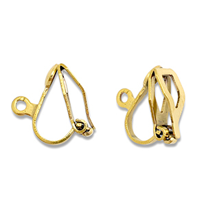 Stainless Steel - Rostfrei Stahl Schmuckzubeh&ouml;r Clip-Ohrringe mit &Ouml;se Gold