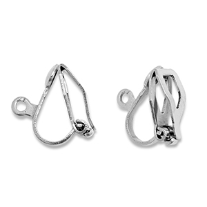 Stainless Steel - Rostfrei Stahl Schmuckzubeh&ouml;r Clip-Ohrringe mit &Ouml;se Silver