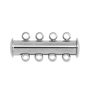 Stainless Steel - Rostfrei Stahl Schmuckzubeh&ouml;r Multistrang-Magnetverschluss Silver