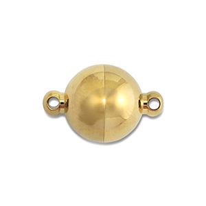 Stainless Steel - Rostfrei Stahl Schmuckzubeh&ouml;r Magnetverschluss Ball 10mm Gold