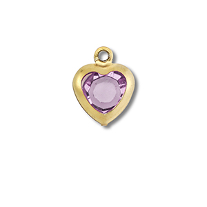 Stainless Steel - Rostfrei Stahl Anh&auml;nger Herz Gold-light pink