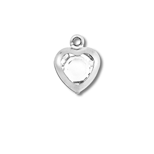 Stainless Steel - Rostfrei Stahl Anh&auml;nger Herz Silver-transparent