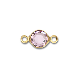 Stainless Steel - Rostfrei Stahl Schmuckzubeh&ouml;r Zwischenst&uuml;ck Rund Gold-light pink