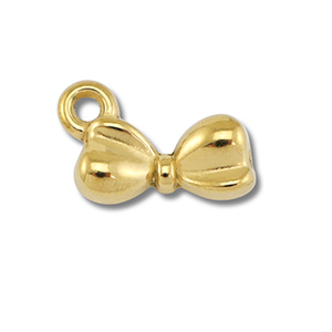 Stainless Steel - Rostfrei Stahl Anh&auml;nger Schleife Gold