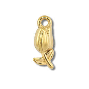 Stainless Steel - Rostfrei Stahl Anh&auml;nger Tulpe Gold