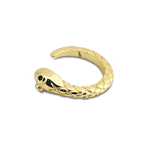 Ohrringe aus Stainless Steel - Rostfreiem Stahl Ear Cuff Schlange Gold