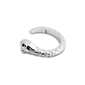 Ohrringe aus Stainless Steel - Rostfreiem Stahl Ear Cuff Schlange Silver