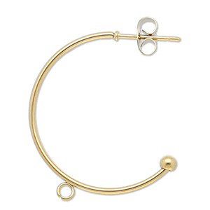 Stainless Steel - Rostfrei Stahl Schmuckzubeh&ouml;r Ohrringe Creolen mit &Ouml;se Gold