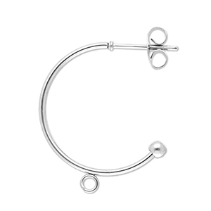 Stainless Steel - Rostfrei Stahl Schmuckzubeh&ouml;r Ohrringe Creolen mit &Ouml;se Silver