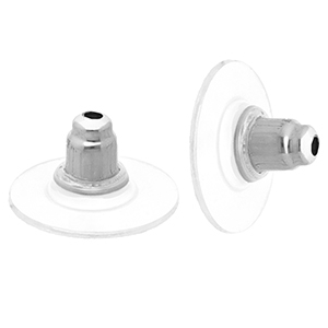 Stainless Steel - Rostfreiem Stahl Schmuckzubeh&ouml;r Ohrring Verschluss Silver