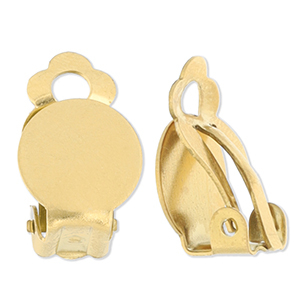 Stainless Steel - Rostfrei Stahl Schmuckzubeh&ouml;r Clip-Ohrringe Gold