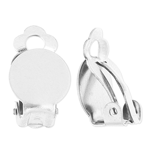 Stainless Steel - Rostfrei Stahl Schmuckzubeh&ouml;r Clip-Ohrringe Silver