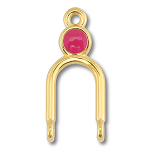 Metall Anh&auml;nger DQ Zwischenst&uuml;ck Gold (Nickelfrei)-magenta