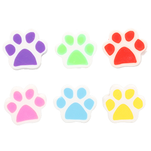 Polymer Perlen Hund Pfote White-multicolour